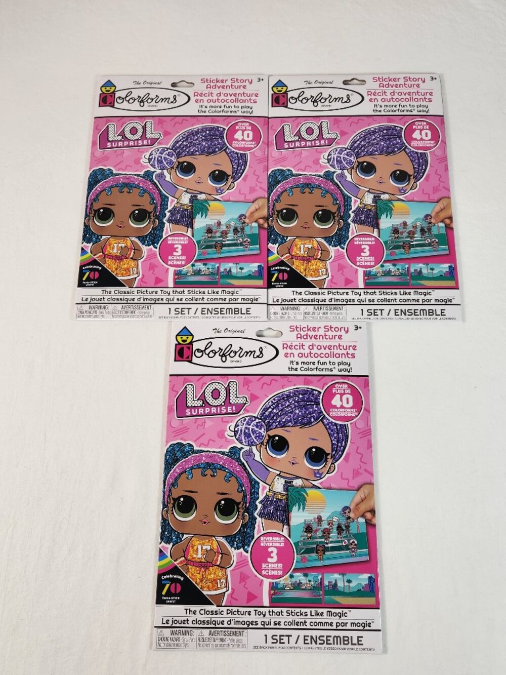 LOL Surprise Colorforms  Sticker Adventure Story NEW Sealed Lot of 3 Fast Ship